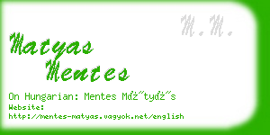 matyas mentes business card